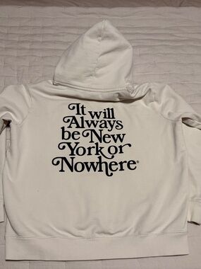 New York Or Nowhere NYON Cream Typographic Pullover Hoodie